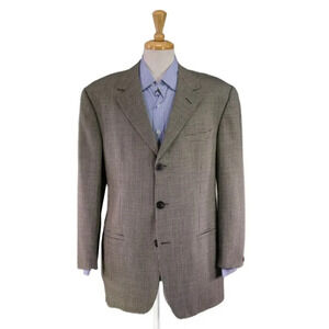Versace Istante Vintage 90's Black/White Houndstooth 3Btn Wool Blazer Jacket 42L